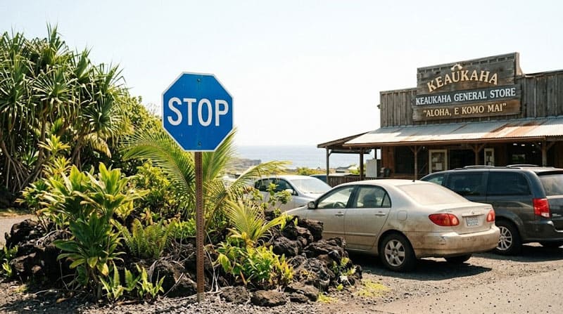 Сині знаки «Стоп» на Гаваях