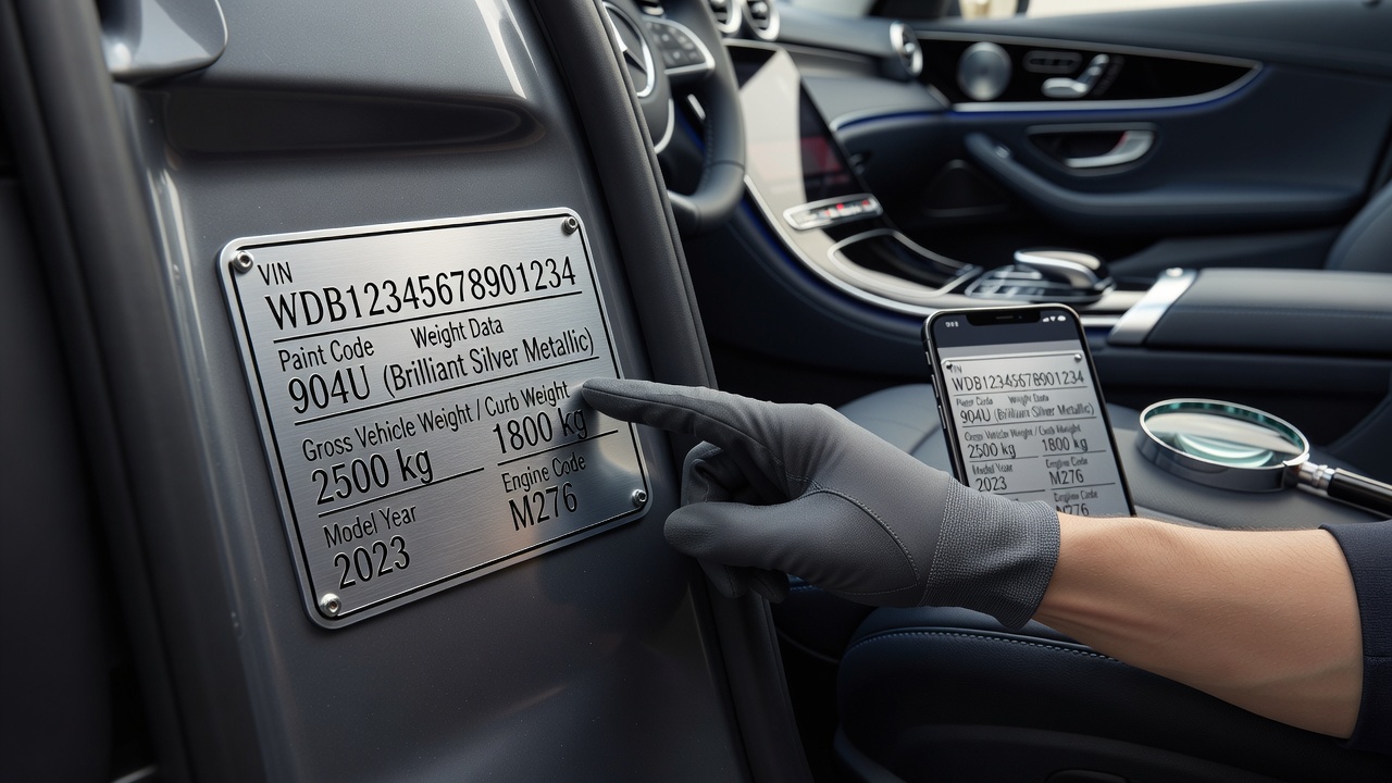 Що означають цифри на шильдику Mercedes: як відрізнити код фарби від VIN і маси авто