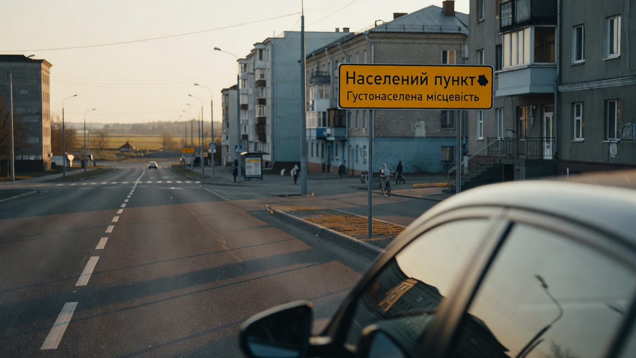Жовтий знак «Густо заселена місцевість»: яку швидкість дозволяє і чому дивує водіїв